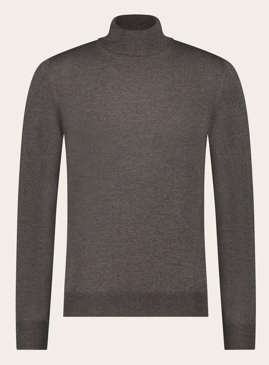 Slim-fit coltrui van wol | TAUPE BRUIN