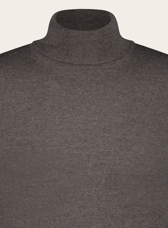 Slim-fit coltrui van wol | TAUPE BRUIN