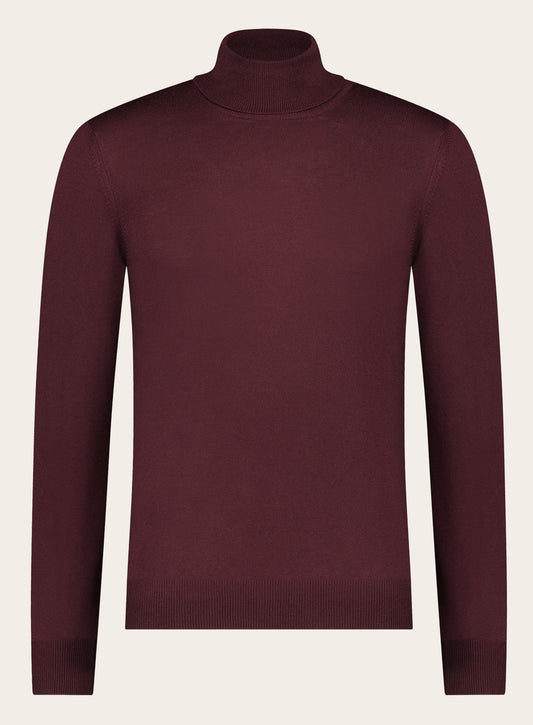 Slim-fit coltrui van wol | Bordeaux