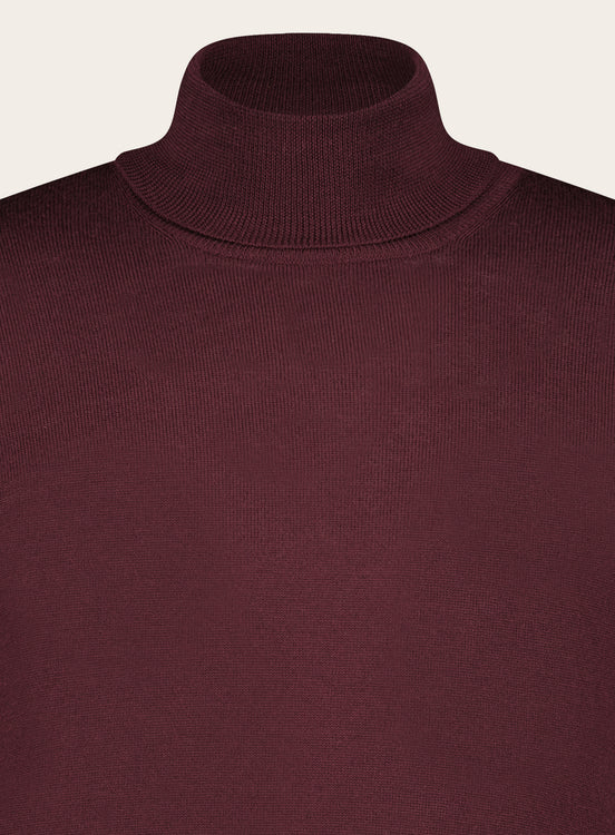 Slim-fit coltrui van wol | Bordeaux