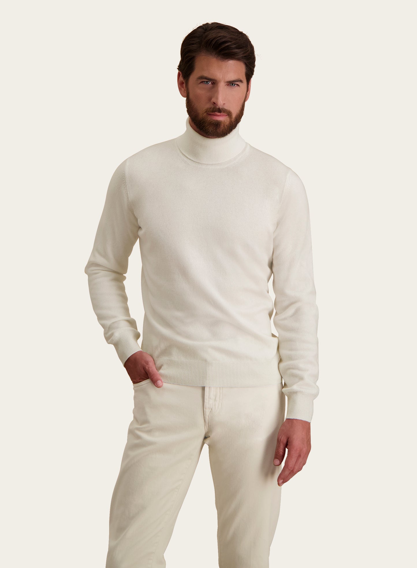 Slim-fit jeans van katoen | Beige