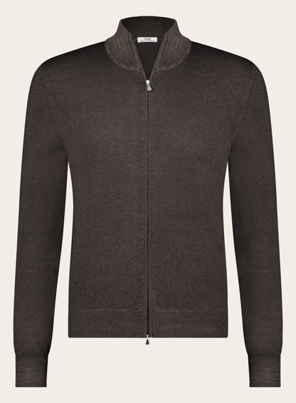 Slim-fit ritsvest van wol | D.Bruin