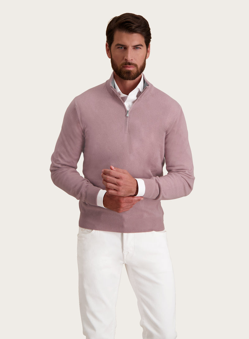 Half zip in wool and cashmere