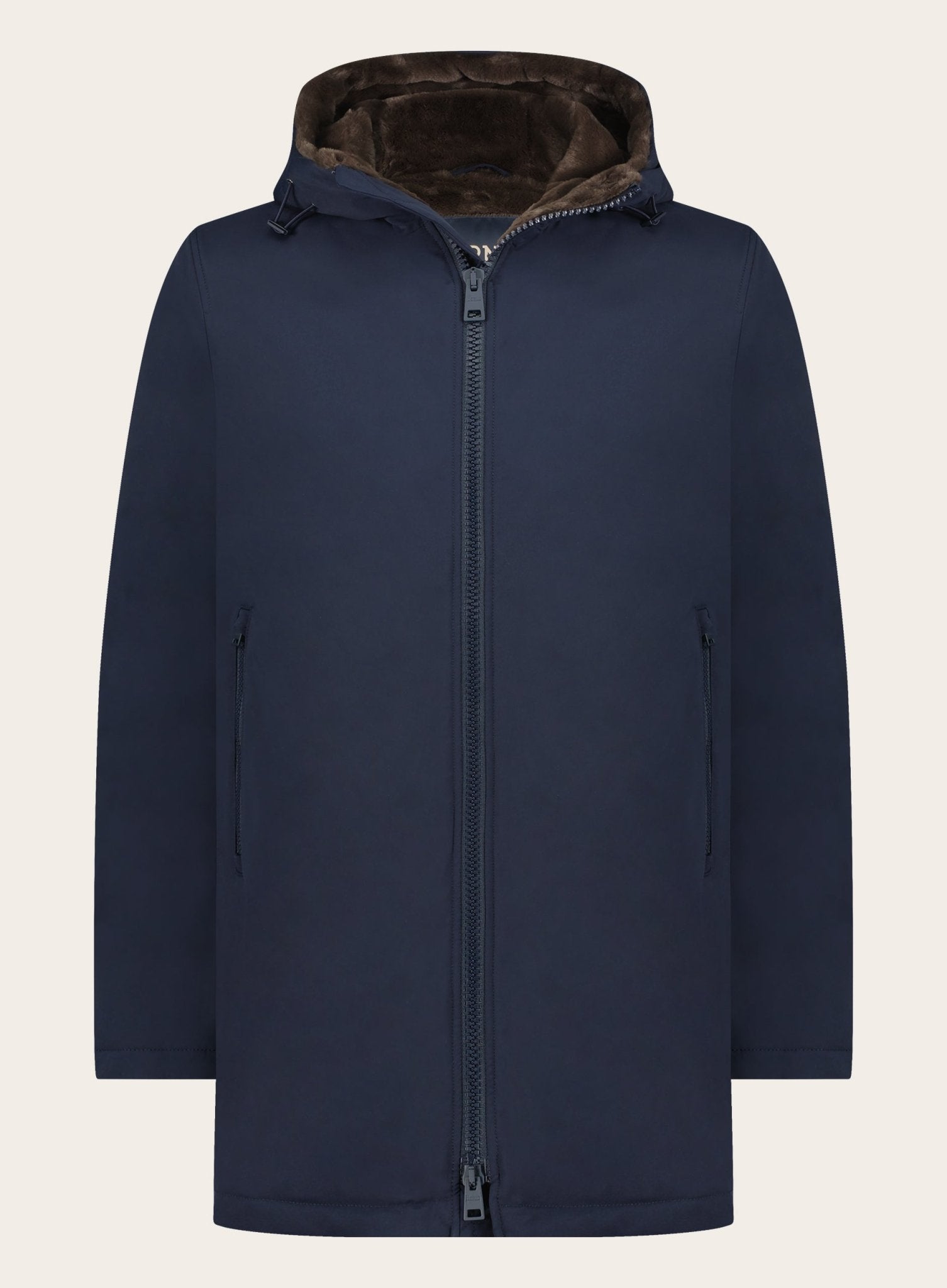 Regular-fit gewatteerde parka jas | BLUE NAVY