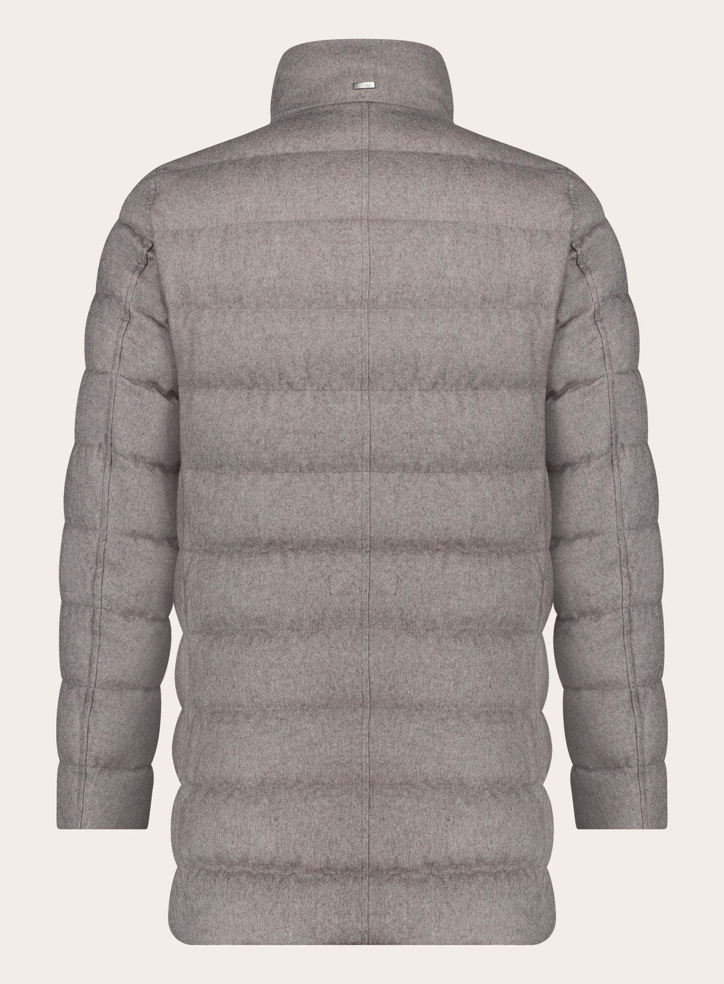 Regular-fit gewatteerde parka jas van wol | TAUPE