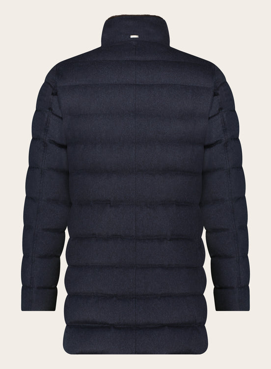 Regular-fit gewatteerde parka jas van wol | BLUE NAVY