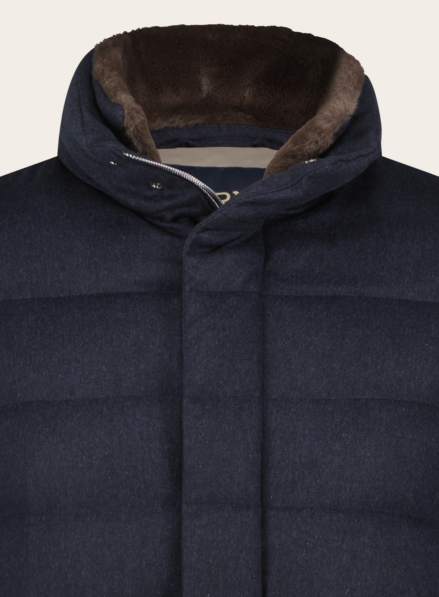 Regular-fit gewatteerde parka jas van wol | BLUE NAVY