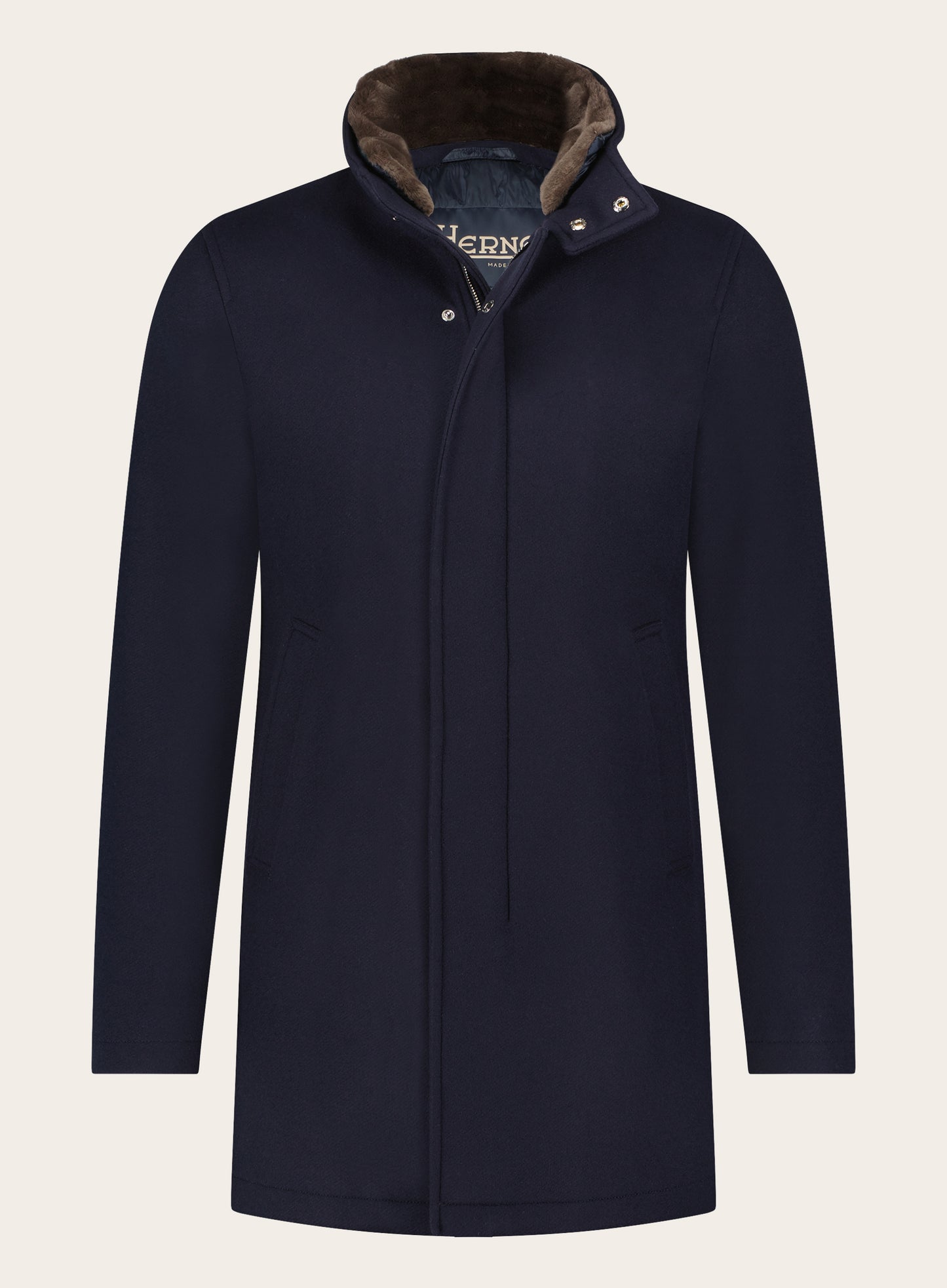 Regular-fit mantel van wol | BLUE NAVY
