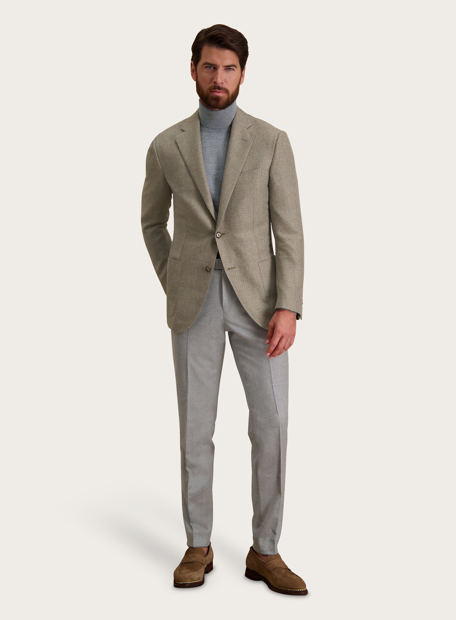 Regular-fit cashmere jasje | Beige