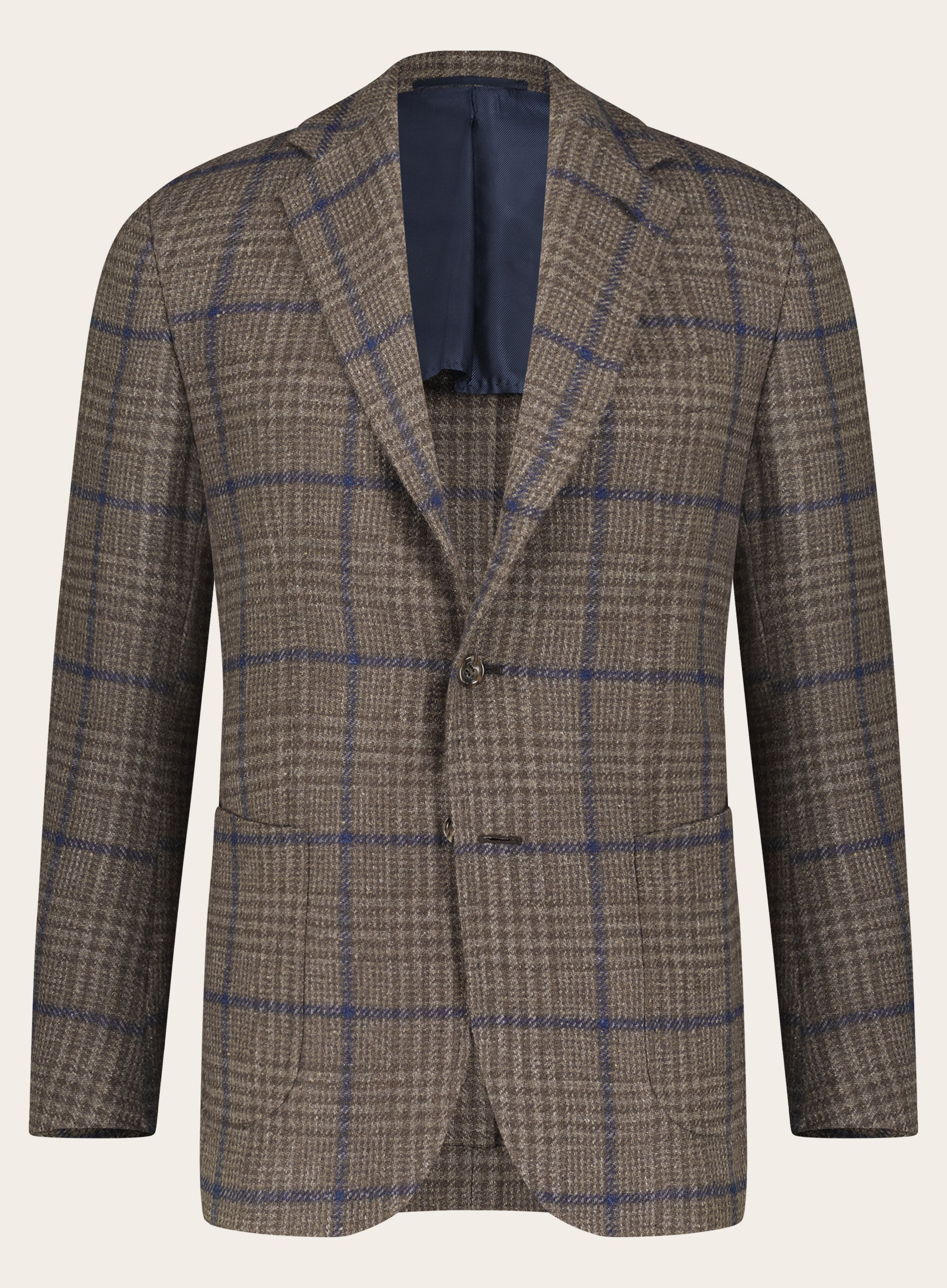 Slim-fit jasje van wol en zijde | Licht Bruin