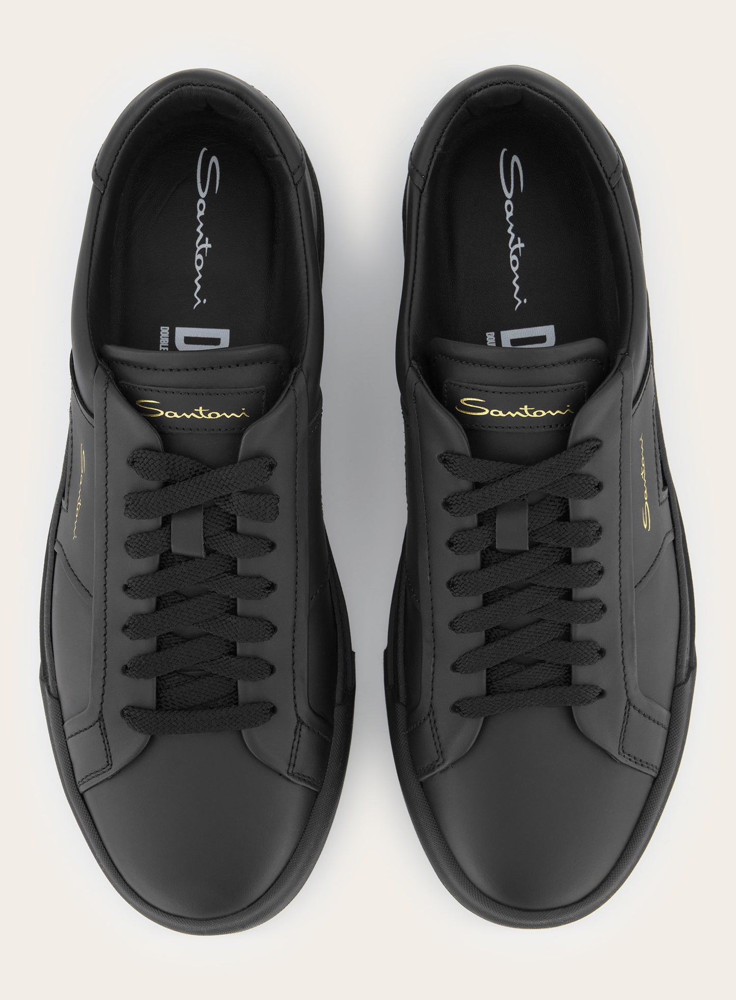 Double Buckle sneakers van leer | Zwart