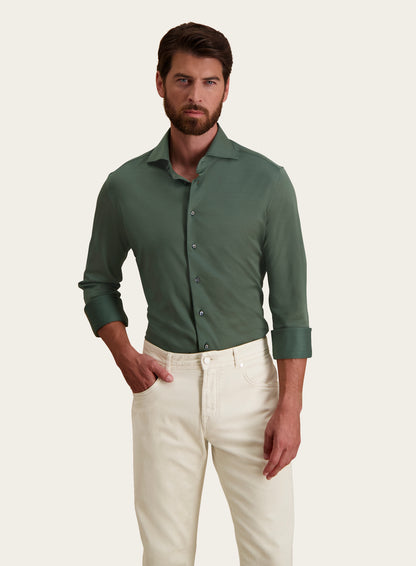 Slim-fit shirt van katoen | Groen