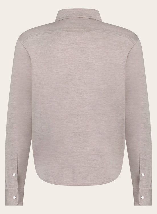 Slim-fit overshirt van wol | TAUPE