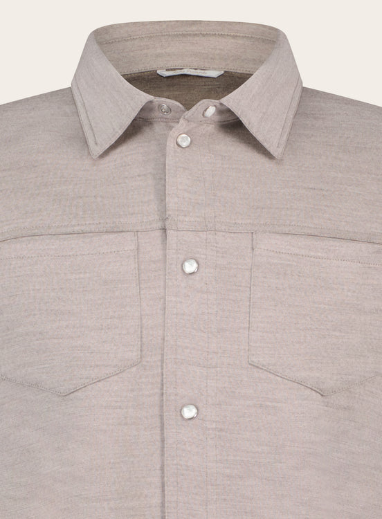 Slim-fit overshirt van wol | TAUPE