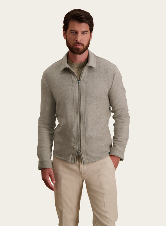 Slim-fit overshirt van cashmere | Beige