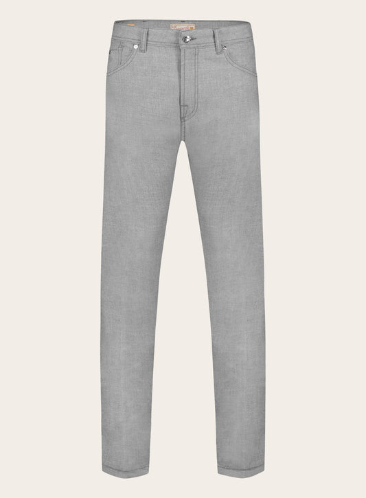 Slim-fit 5-pocket broek van wol | Grijs