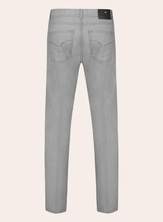 Slim-fit 5-pocket broek van wol | Grijs