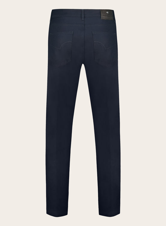 Slim-fit 5-pocket broek van wol | BLUE NAVY
