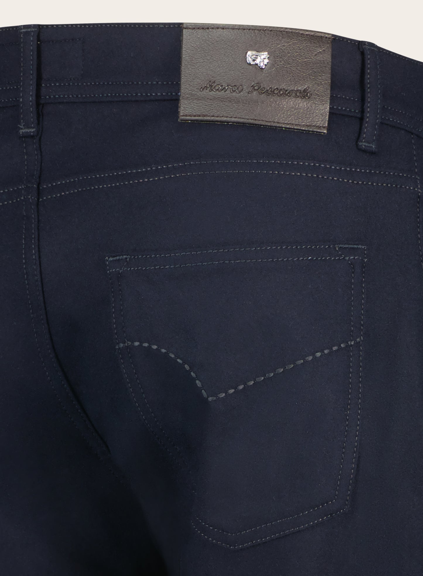 Slim-fit 5-pocket broek van wol | BLUE NAVY