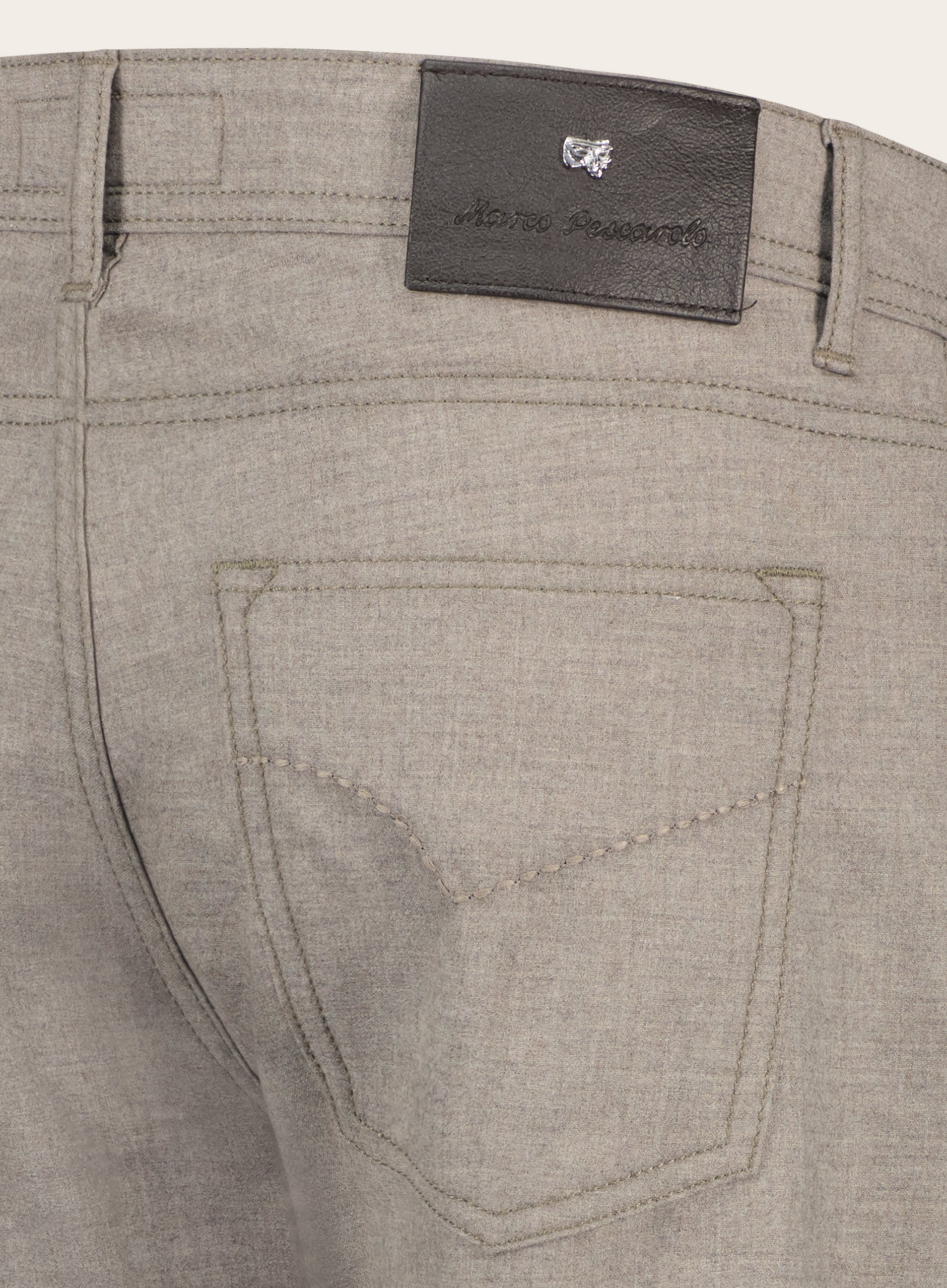 Slim-fit 5-pocket broek van wol | LICHT TAUPE