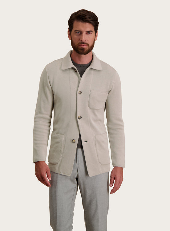 Regular-fit vest van wol | Beige