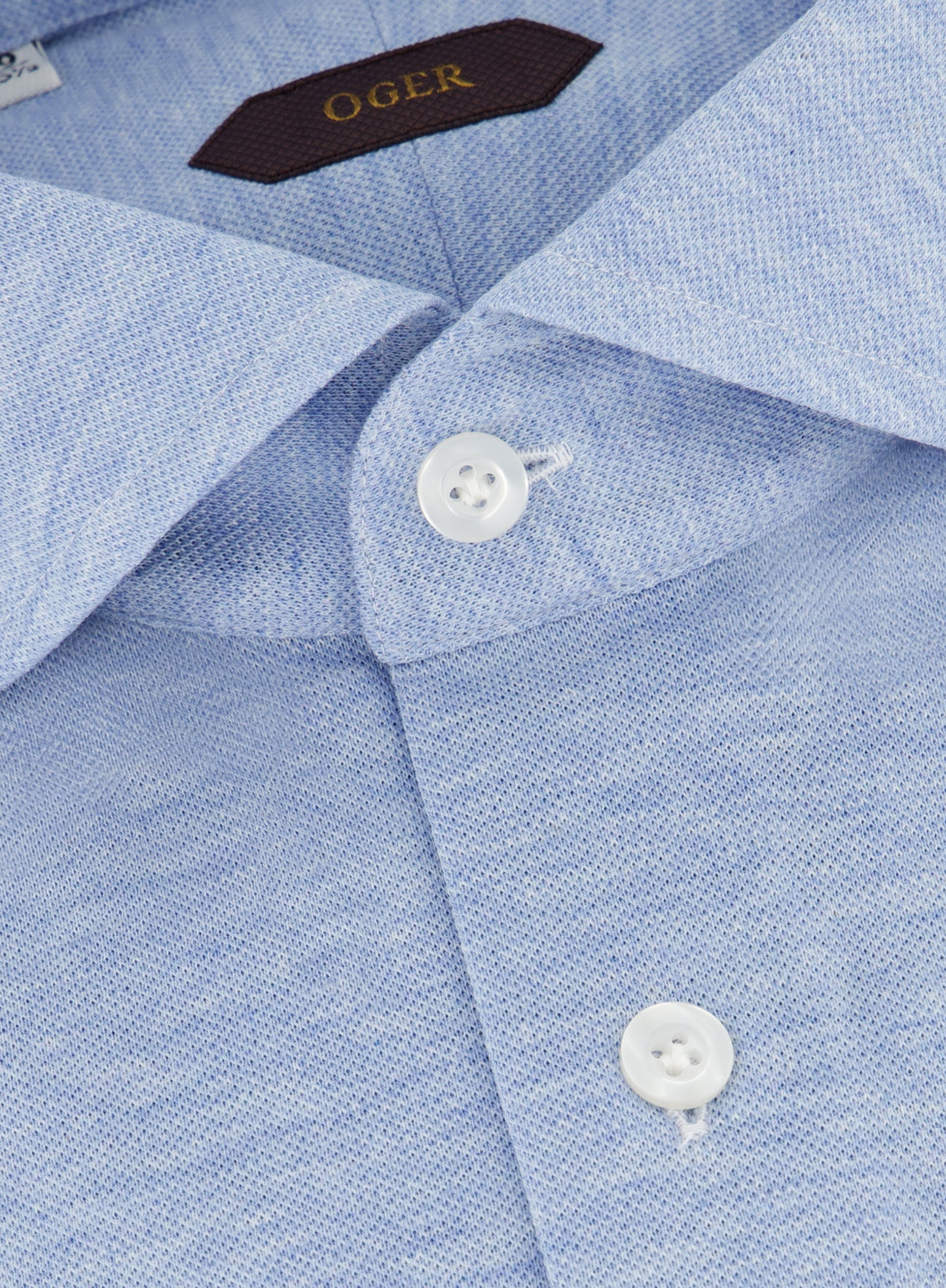 Slim-fit shirt van piqué katoen | L.Blauw