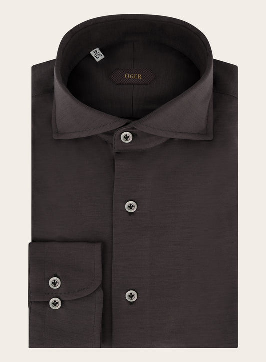 Slim-fit shirt van katoen | TAUPE