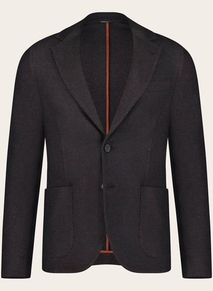 Slim-fit sweater jasje van cashmere en zijde | NEARLY BLACK