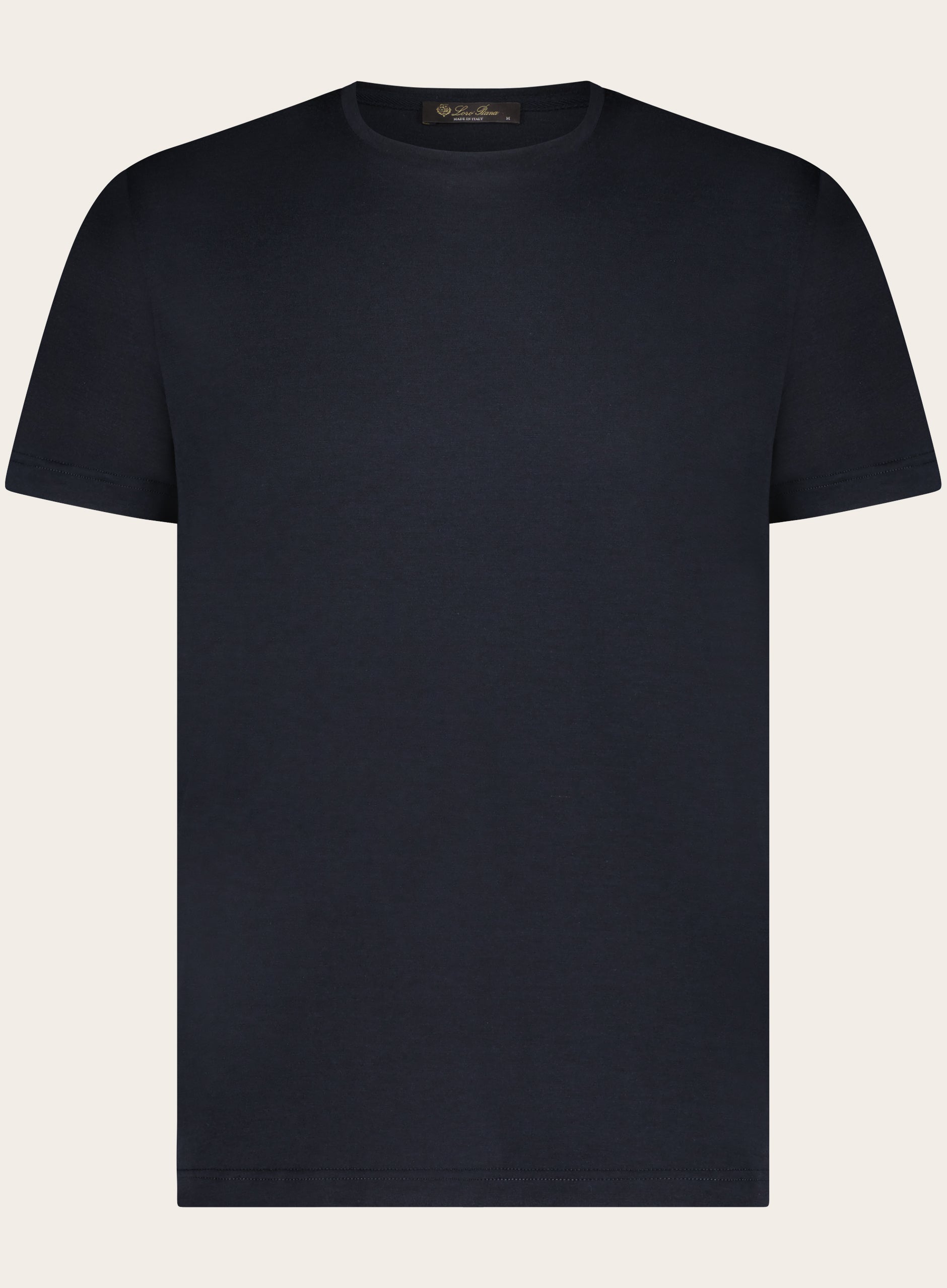 Regular-fit t-shirt van zijde en katoen | BLUE NAVY