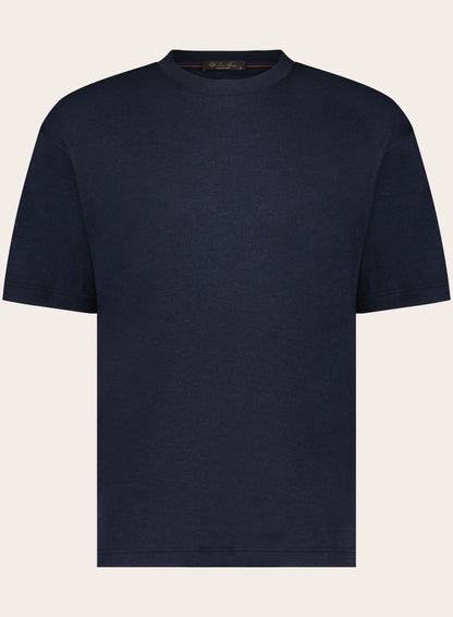 Regular-fit Philion t-shirt van cashmere en zijde | Blauw