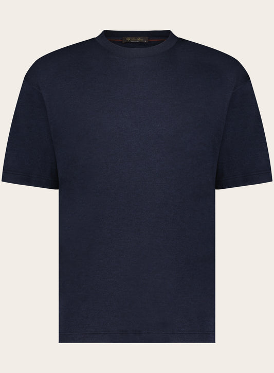 Regular-fit Philion t-shirt van cashmere en zijde | Blauw