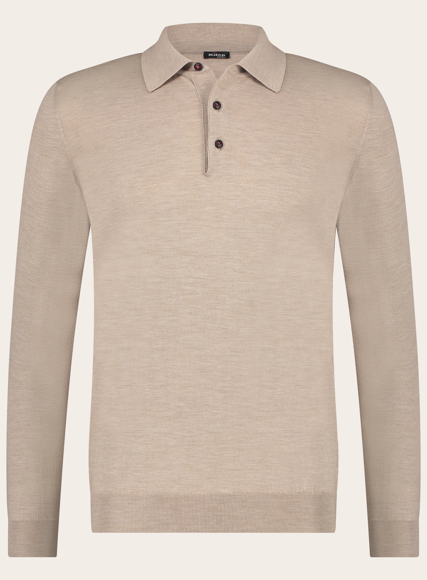 Lange mouwen polo van cashmere | Beige