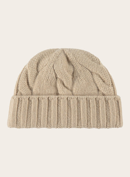 Napier Beanie van babycashmere - Off-White