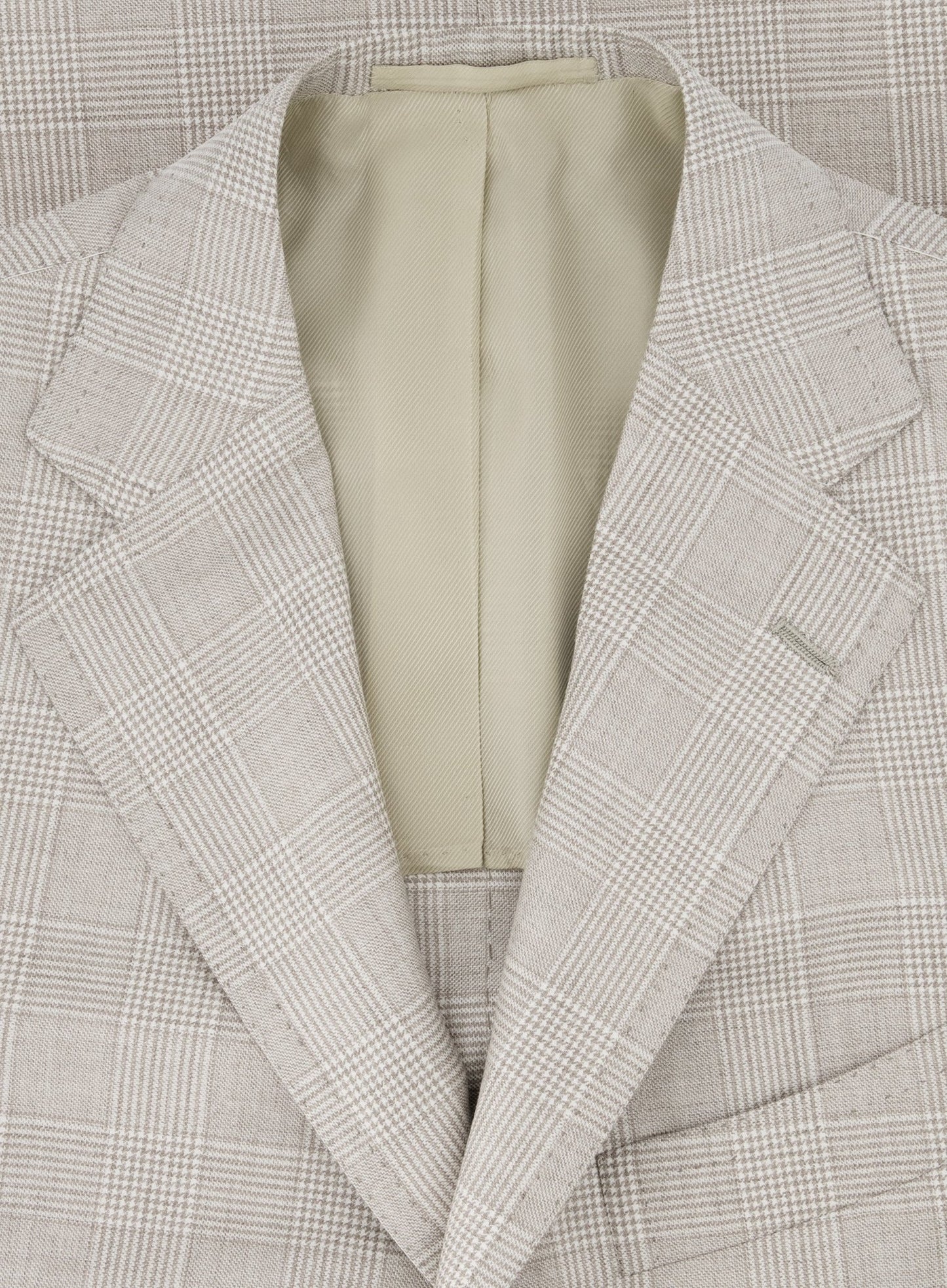 Handgemaakt glencheck jasje van cashmere | Beige