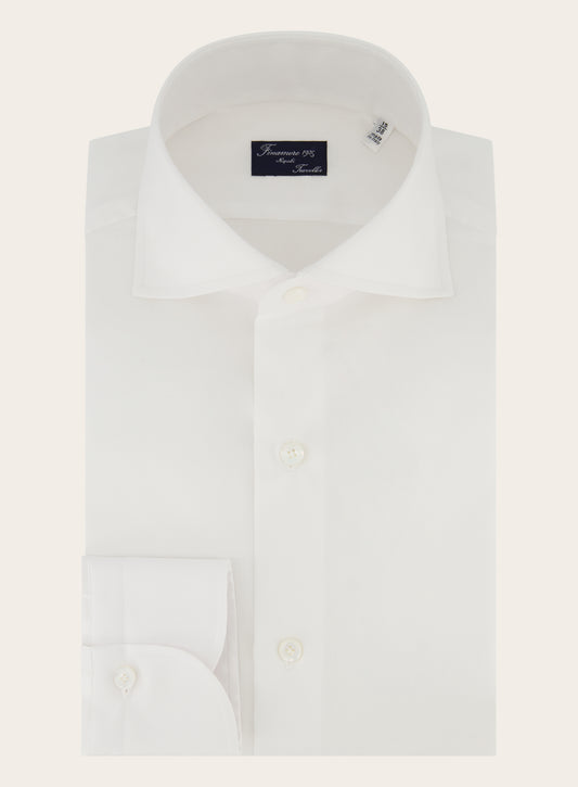 Shirt van katoen met stretch | Wit