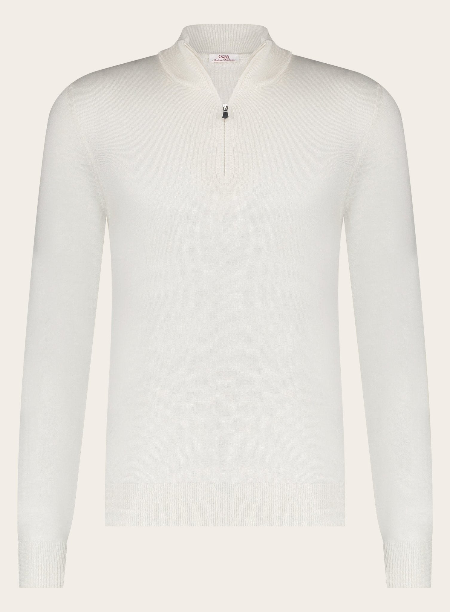 Half-zip trui van wol | Wit