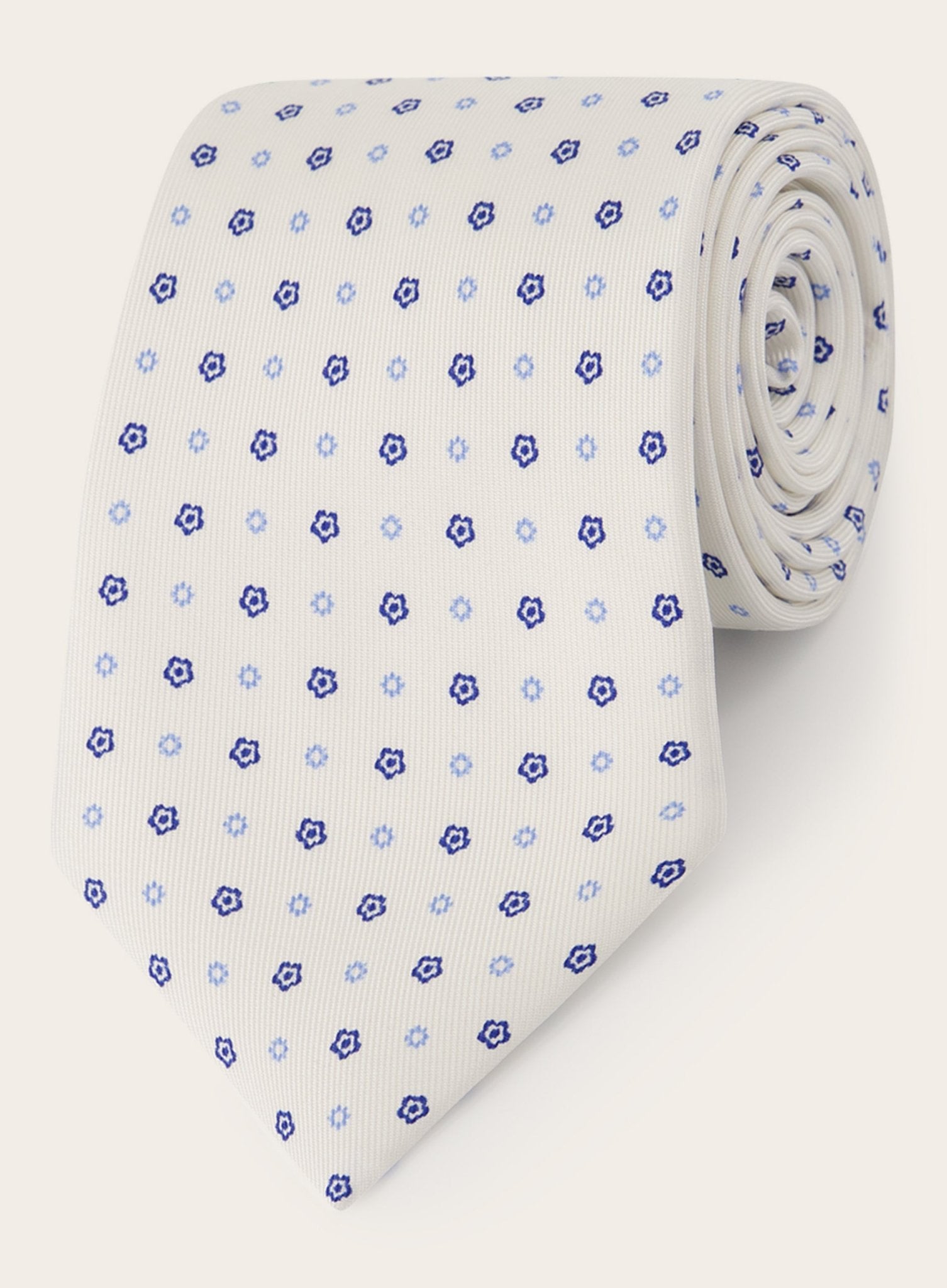 Classic stropdas met print van zijde | Wit