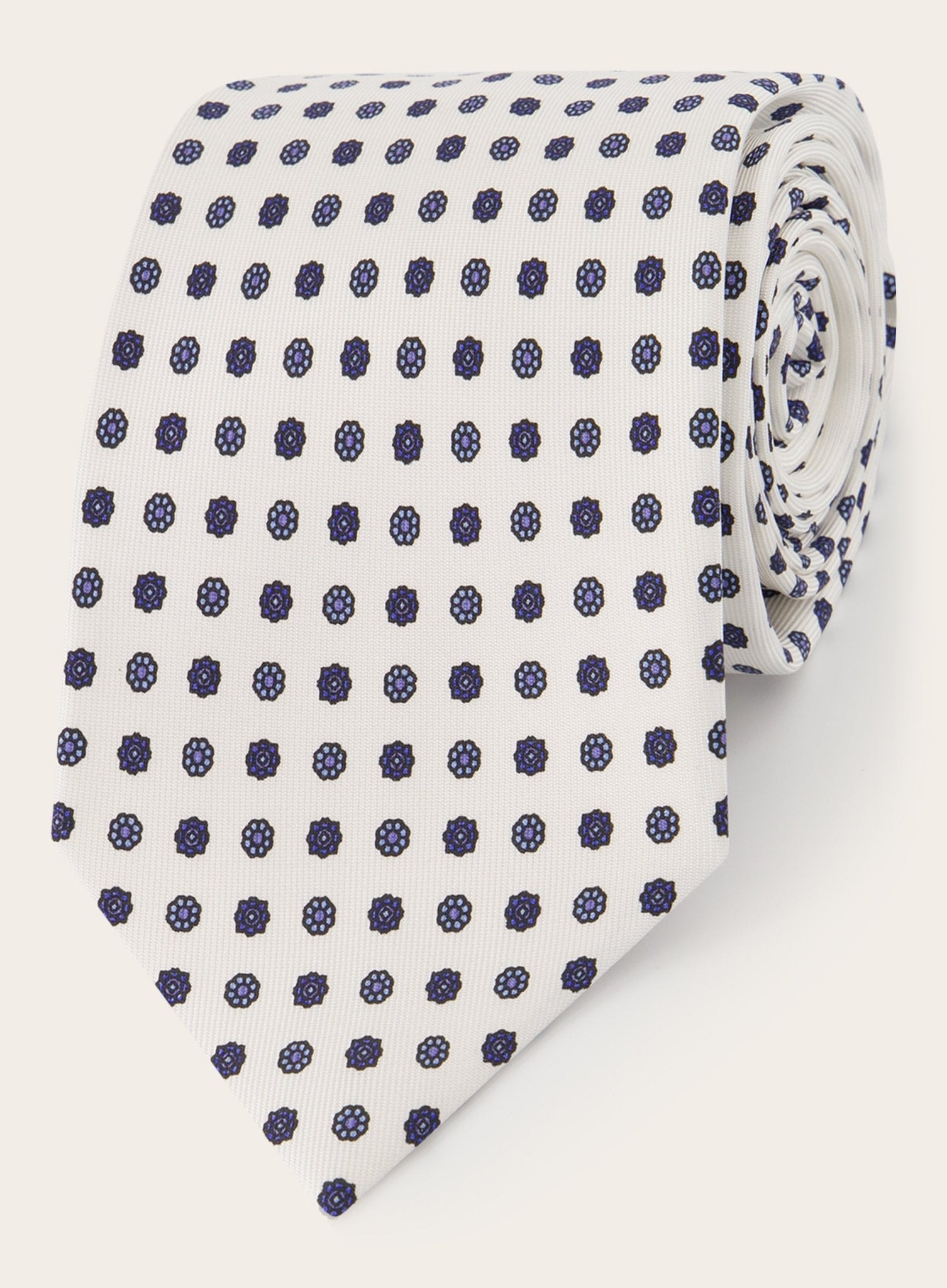 7 Fold stropdas van zijde | Wit