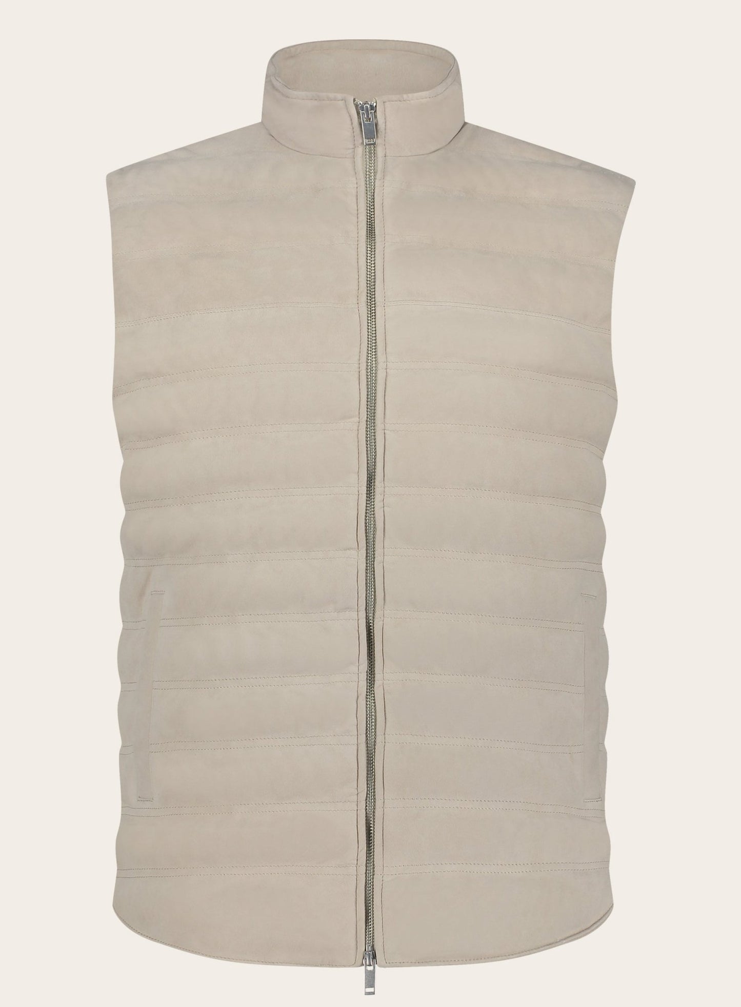 Bodywarmer met opstaande kraag | Beige 