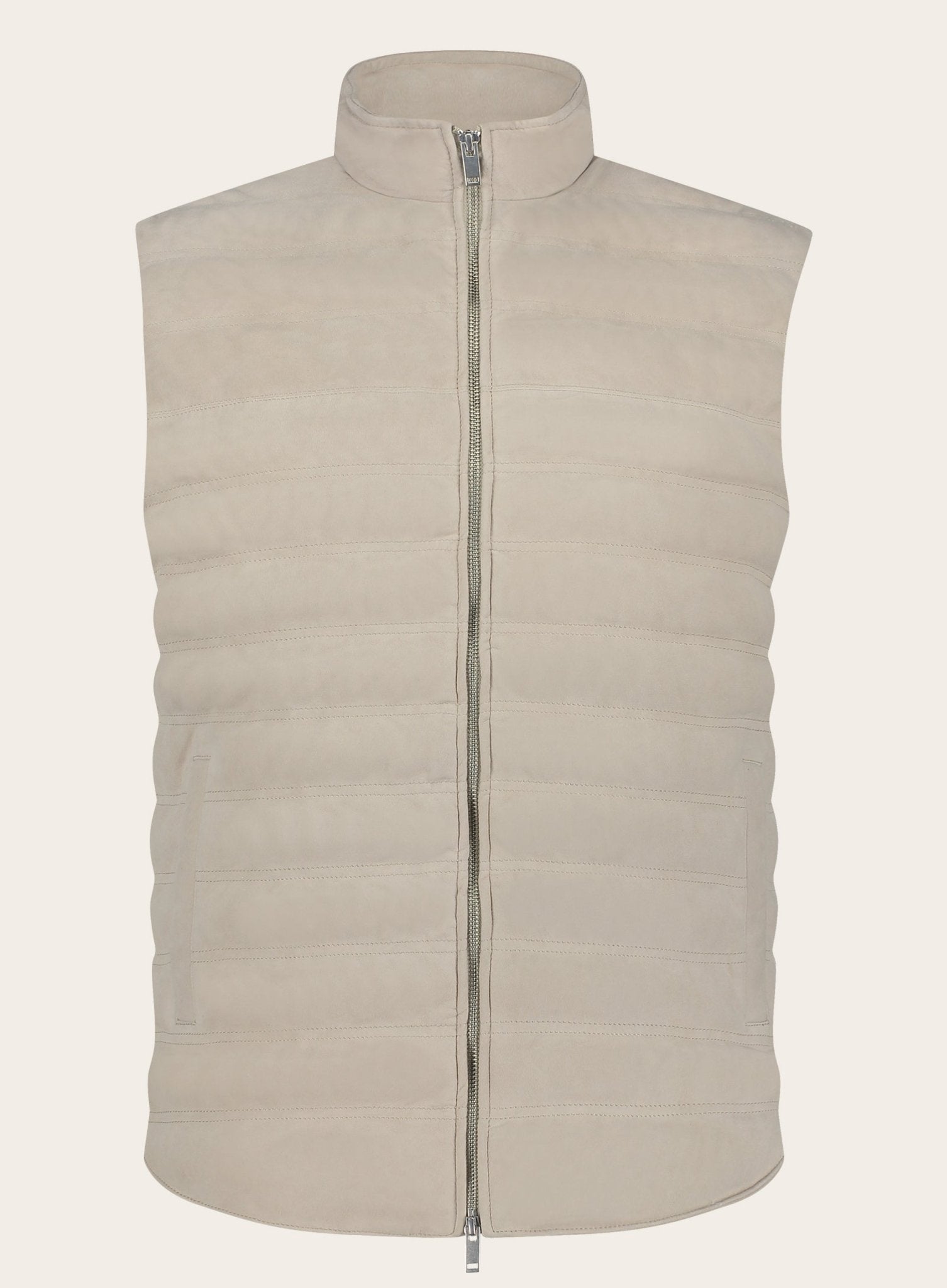 Bodywarmer met opstaande kraag | Beige 