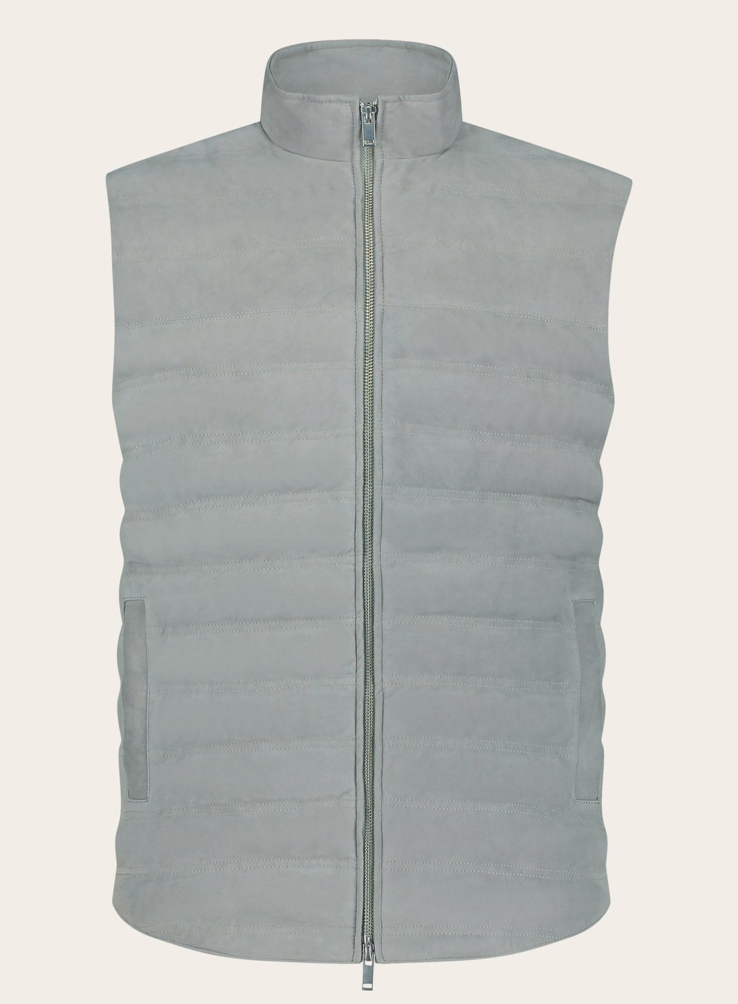 Bodywarmer met opstaande kraag | L.Grijs