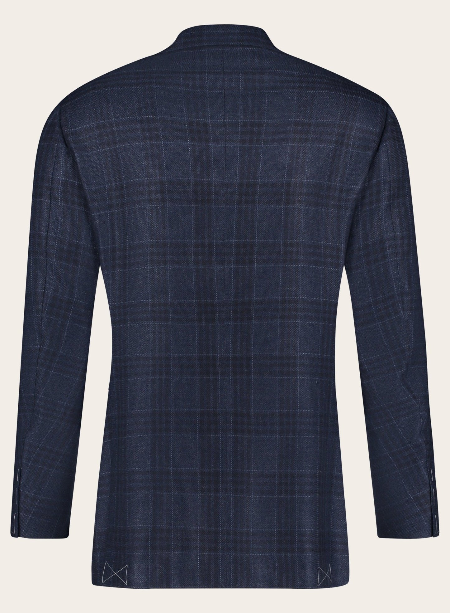 Handgemaakt glencheck jasje van cashmere | BLUE NAVY