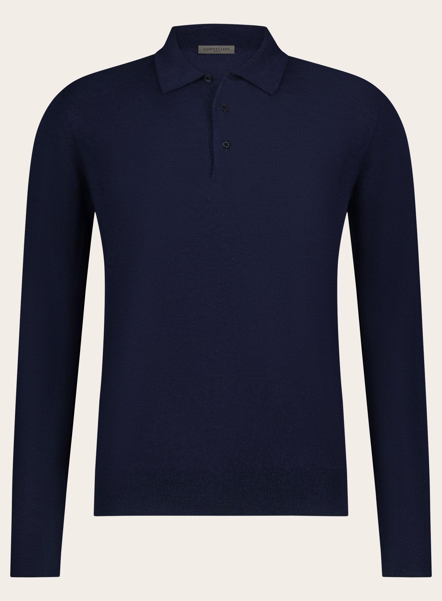 Poloshirt van wol en cashmere | BLUE NAVY