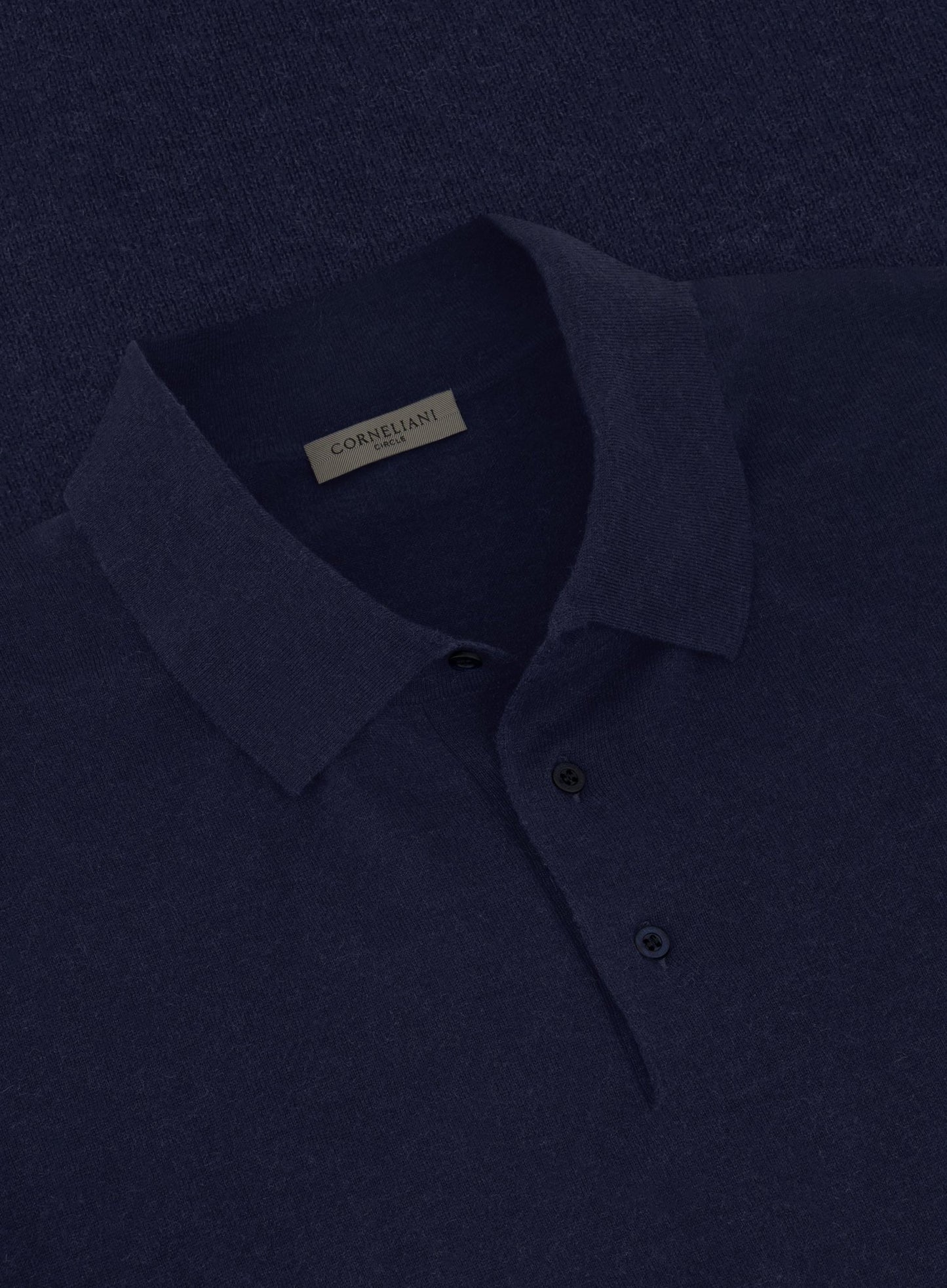 Poloshirt van wol en cashmere | BLUE NAVY