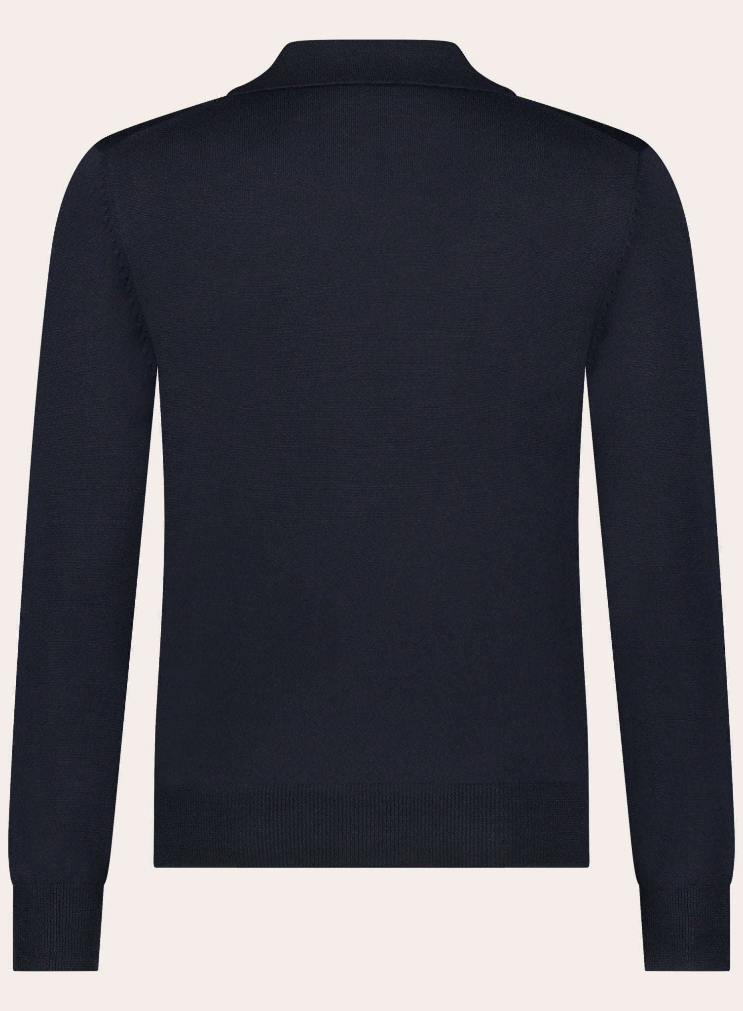 Cashmere lange mouwen polo | BLUE NAVY