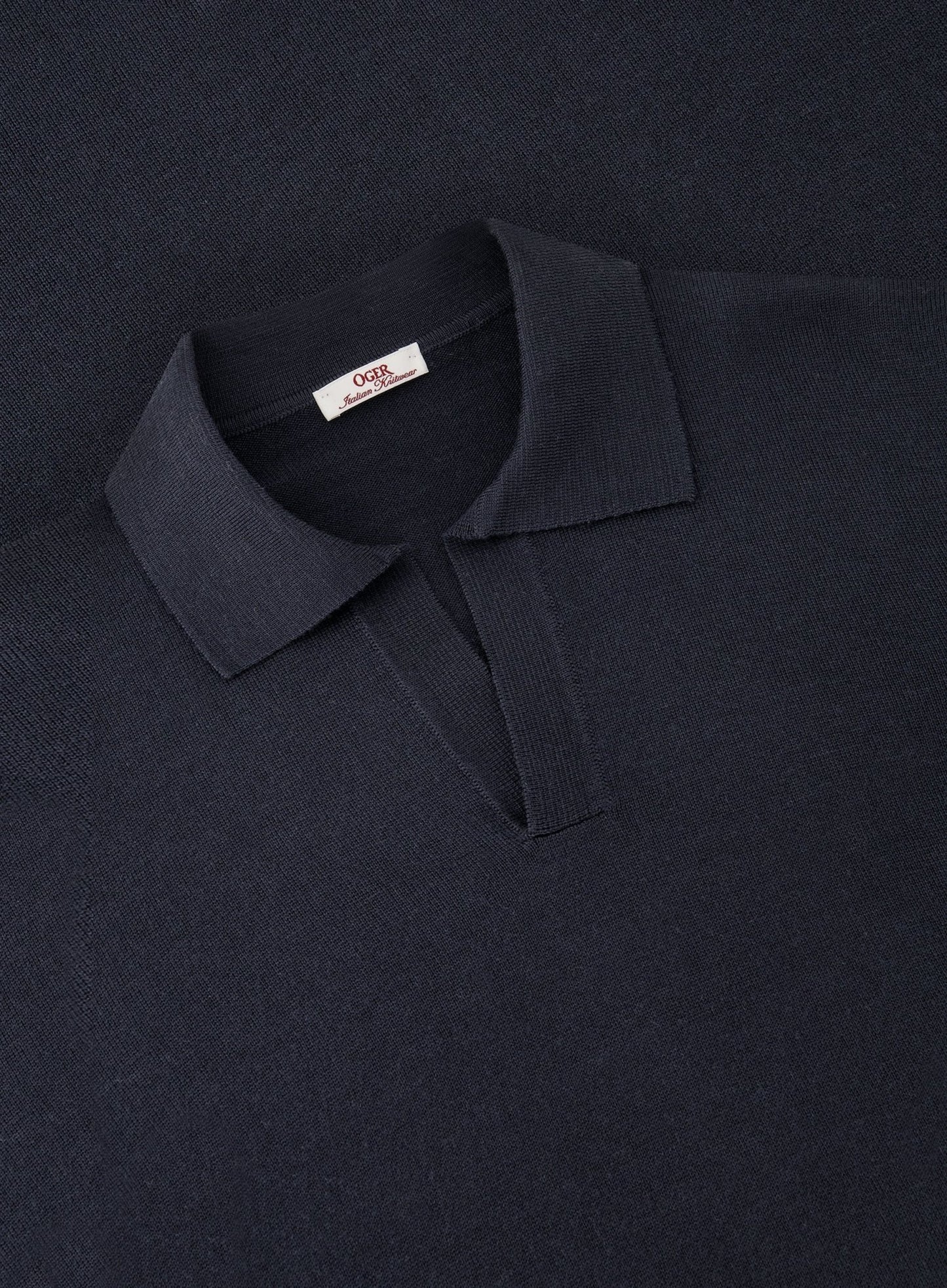 Cashmere lange mouwen polo | BLUE NAVY