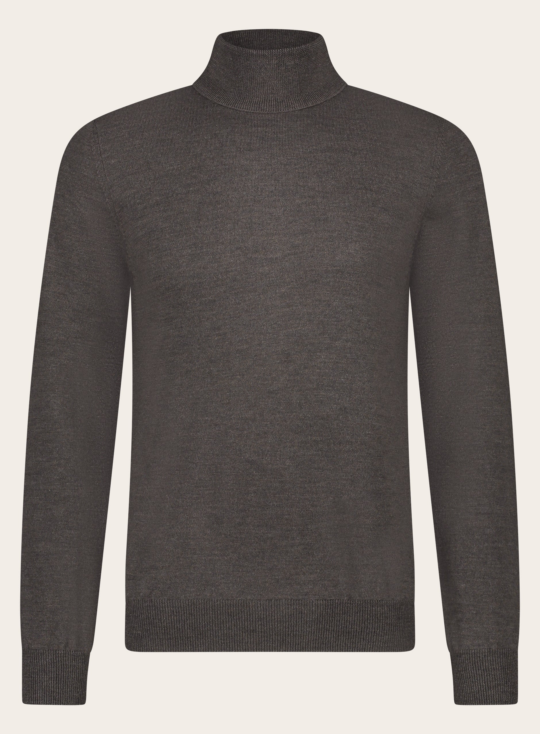 Slim-fit coltrui van wol | Bruin
