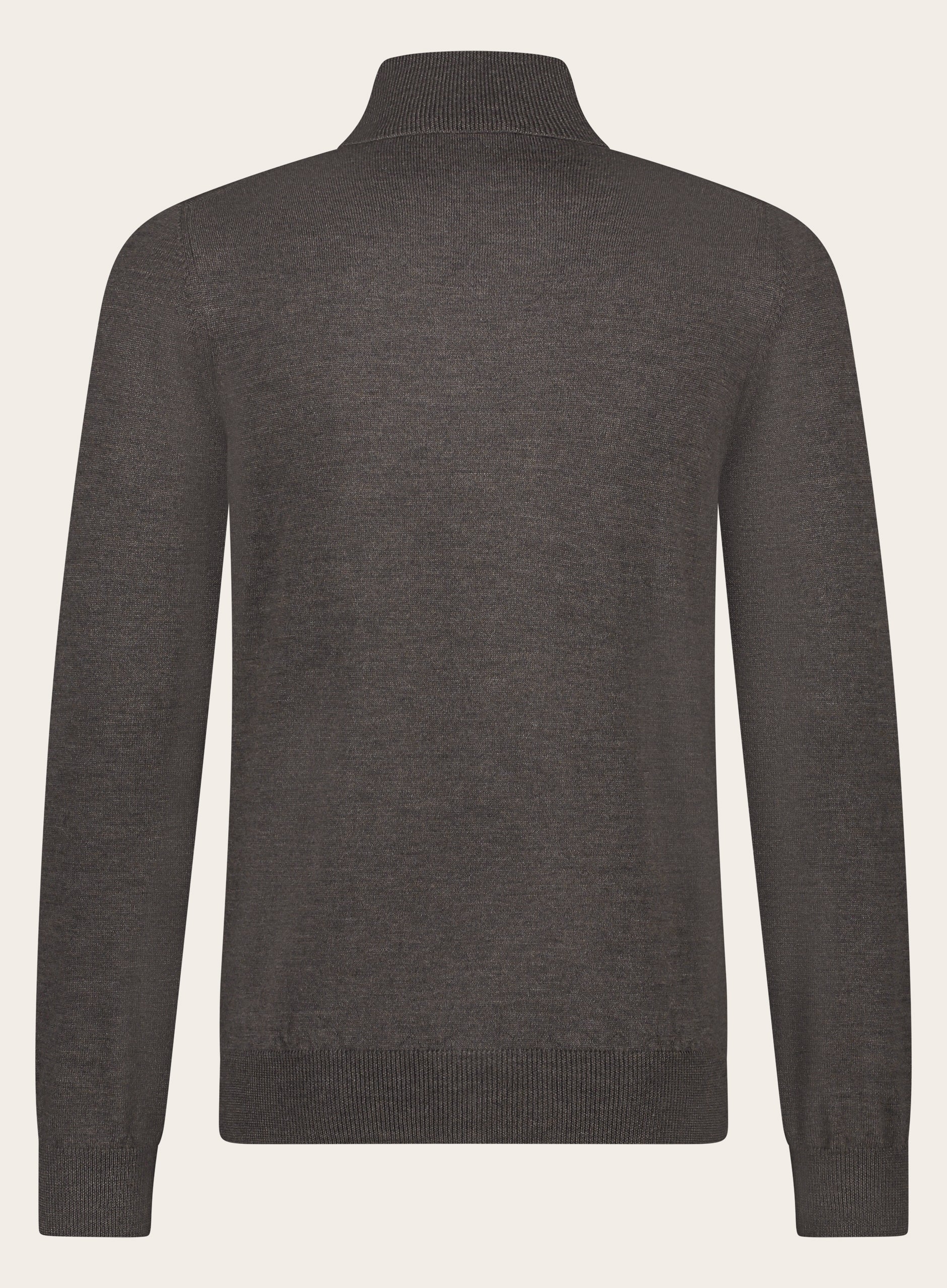 Slim-fit coltrui van wol | Bruin