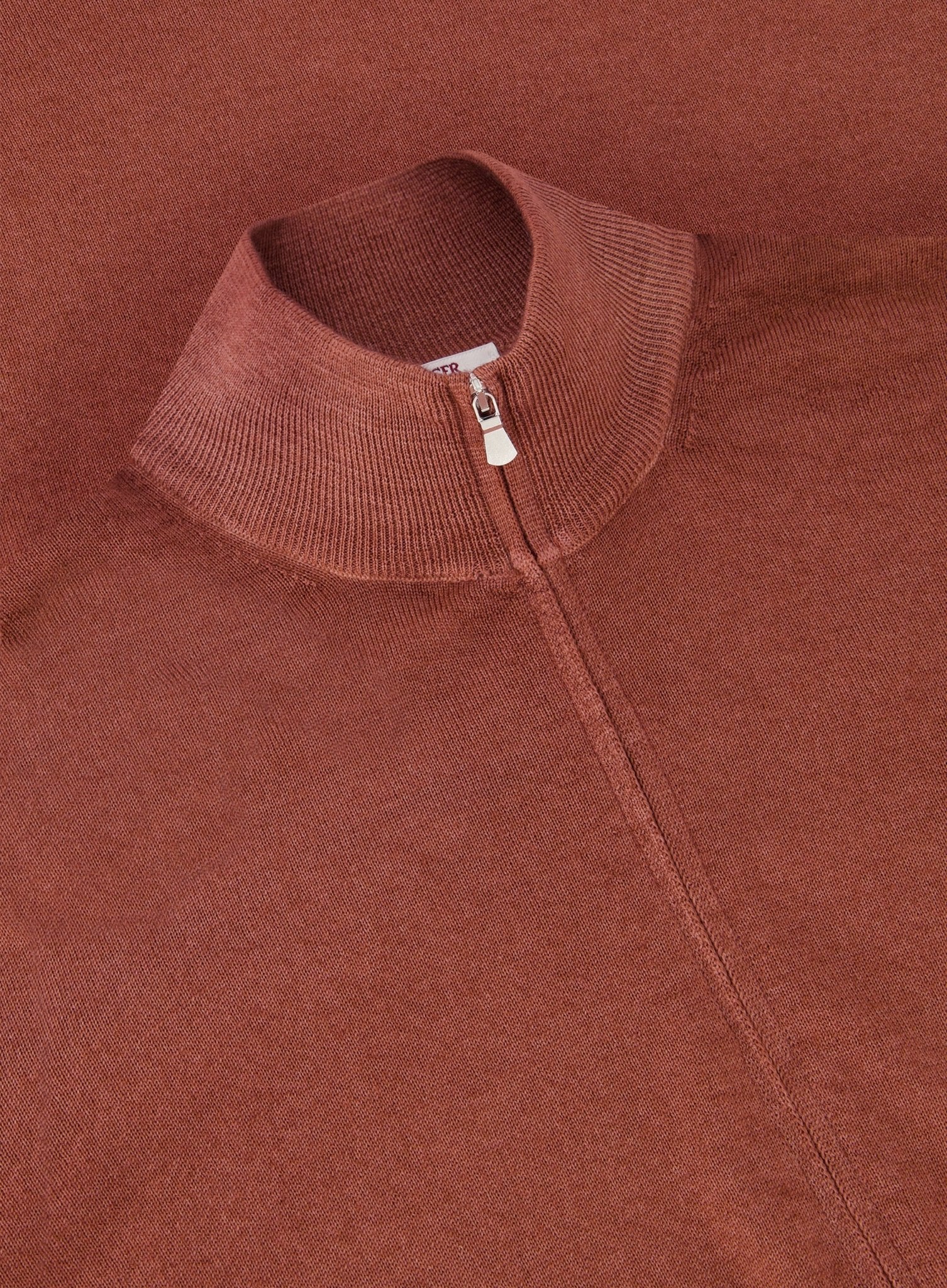 Slim-fit ritsvest van wol | FULL_WIDTH | Roest 