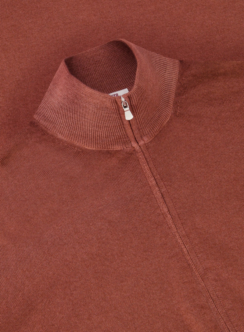 Slim-fit ritsvest van wol | FULL_WIDTH | Roest 